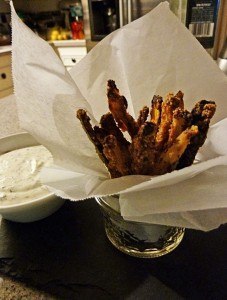 Oven-fried Zuccini Fries with homemade Ranch Dip