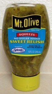 Mt. Olive Squeeze No Sugar Added Sweet Relish with Splenda 10 oz. Mt. Olive Squeeze No Sugar Added Sweet Relish with Splenda 10 oz.