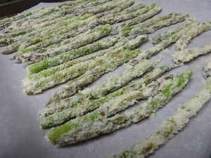 Oven Fried Parmesan Crusted Asparagus
