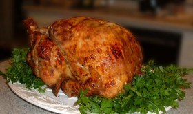 Roasted turkey on a platter