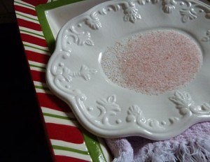 Granular Erythritol tinted pink with either red food coloring or beet juice