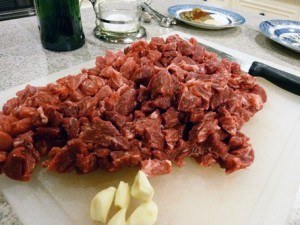 Trimmed and cubed chuck arm roast made it into the True Texas Chili Red pot for this recipe. Trimmed and cubed chuck arm roast made it into the True Texas Chili Red pot for this recipe.