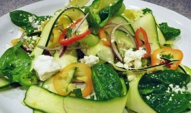 ZucchiniSalad_Close Fresh Zucchini and Cucumber Ribbon Salad - A Perfect Spring Salad