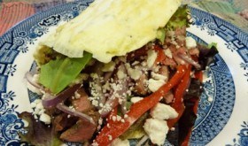 webrtg1020958lambwrap_opt Lamb Feta Wrap with Spicy Sriracha Mayo makes a complete low carb meal. Add a few extra grape tomatoes and count the money you're not spending on expensive take out or ingredients!
