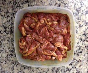 Marinading Lamb Strips