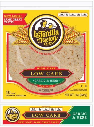 La Tortilla Factory Low-Carb Garlic Herb Tortillas