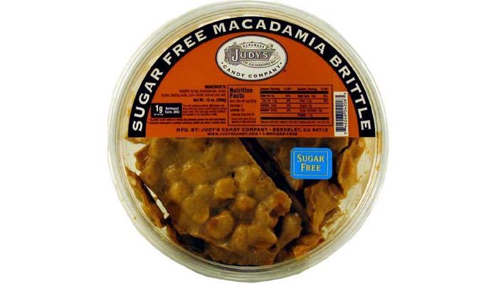 Judy's Sugar Free Macadamia Brittle 10 oz tub