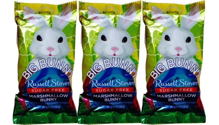 Russell Stover Sugar Free Chocolate Covered Marshmallow Rabbits, 1.75 oz. bar each, pack of 3