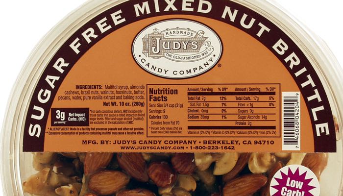 Judy's Mixed Nut Brittle 10 oz Tub