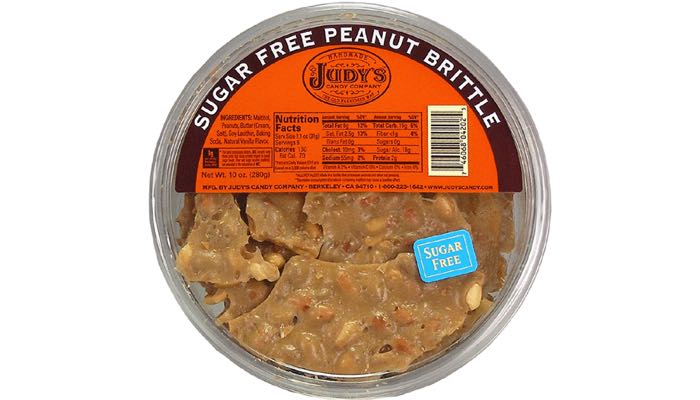 Judy's Sugar Free Peanut Brittle 10 oz tub