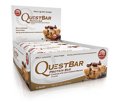 Quest Nutrition Chocolate Chip Cookie Dough Bars Box