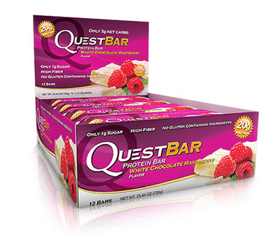 Quest Nutrition White Chocolate Raspberry Bars Box