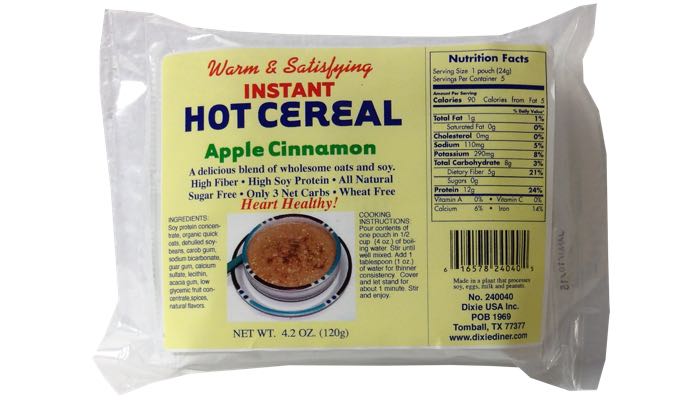 Dixie Carb Counters Apple Cinnamon Hot Cereal