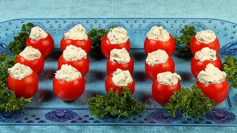 Low-Carb Gluten-Free Stuffed Cherry Tomatoes Recipe