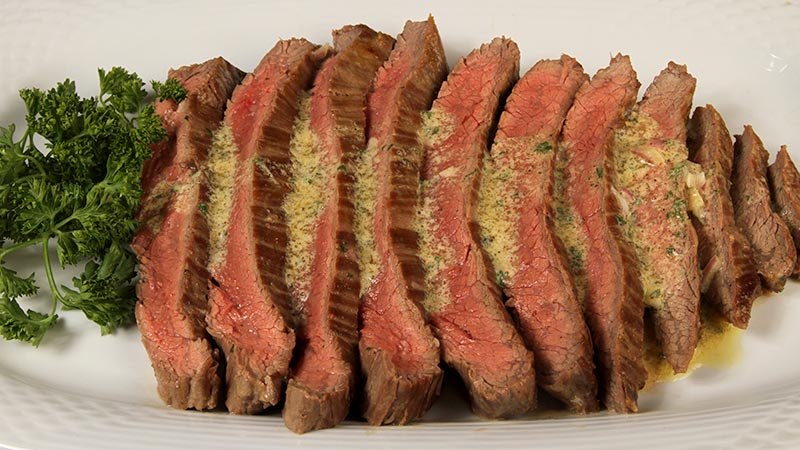 Low-Carb Mustard Butter Flank Steak Recipe