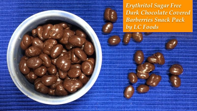 Erythritol Sugar Free Dark Chocolate Covered Barberries Snack Pack by LC Foods