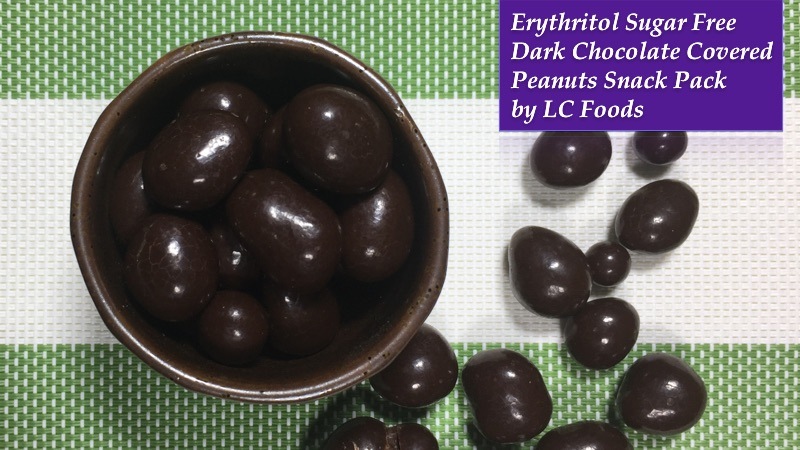 Erythritol Sugar Free Dark Chocolate Covered Peanuts Snack Pack by LC Foods