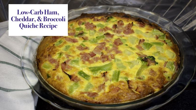 Low-Carb Ham, Cheddar, And Broccoli Quiche Recipe By Dana Carpender