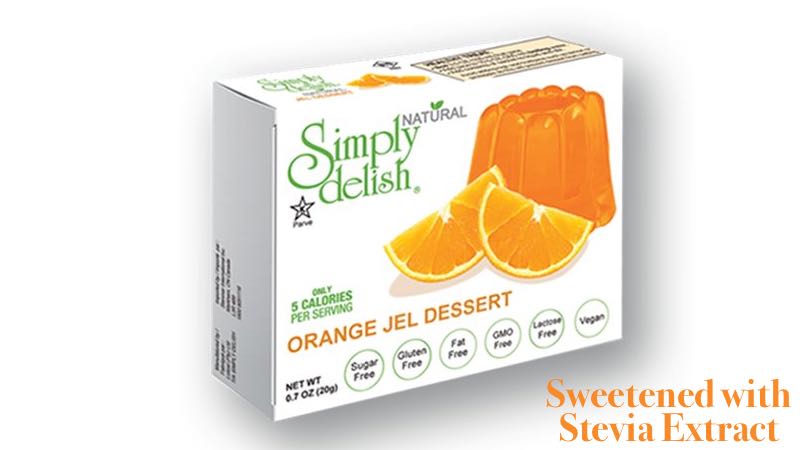 Simply Delish Orange Dessert Gelatin Sweetened with Stevia Extract