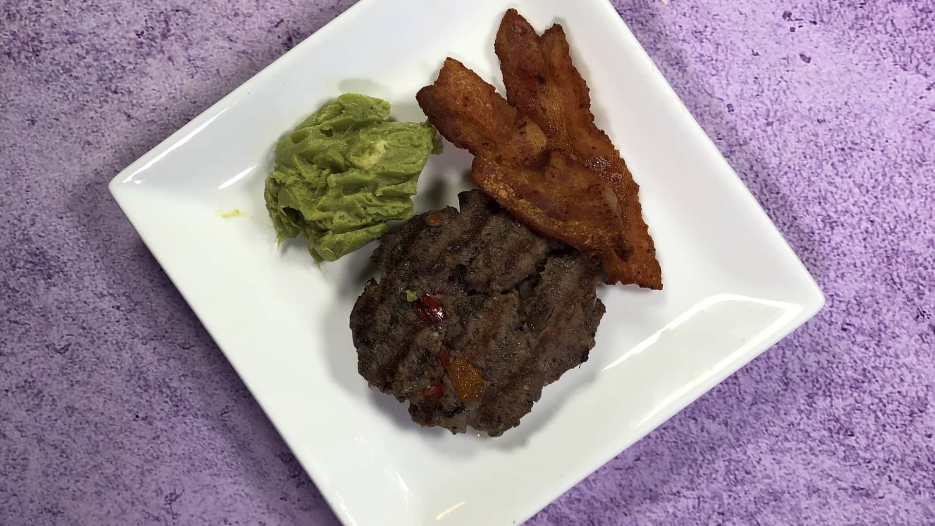 Keto Low-Carb Mixed Veggie Stuffed Burgers on the Plate